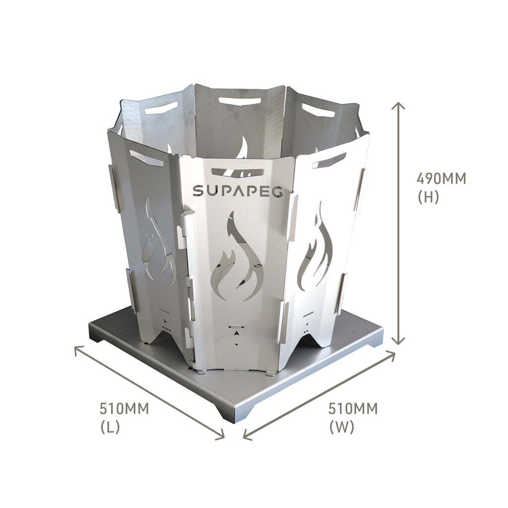SUPA PEG Grand Frontier Stainless Steel Firepit