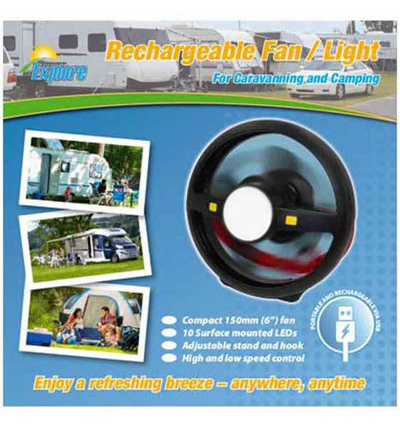 EXPLORE Rechargeable Fan/ Light